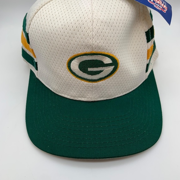Vintage 90s Team NFL Green Bay Packers G Logo Striped Snapback Hat WITH TAGS! - Picture 4 of 15